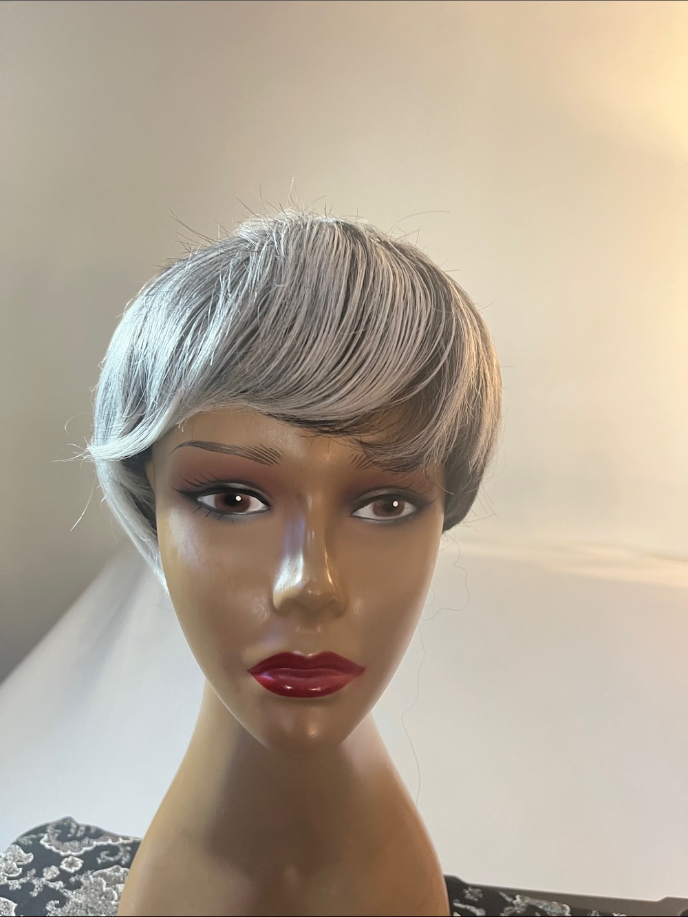 Short Silver Pixie Wig - Sleek Layered Women's Hair